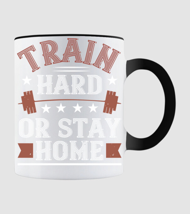 Train Hard model negru pe tricou
