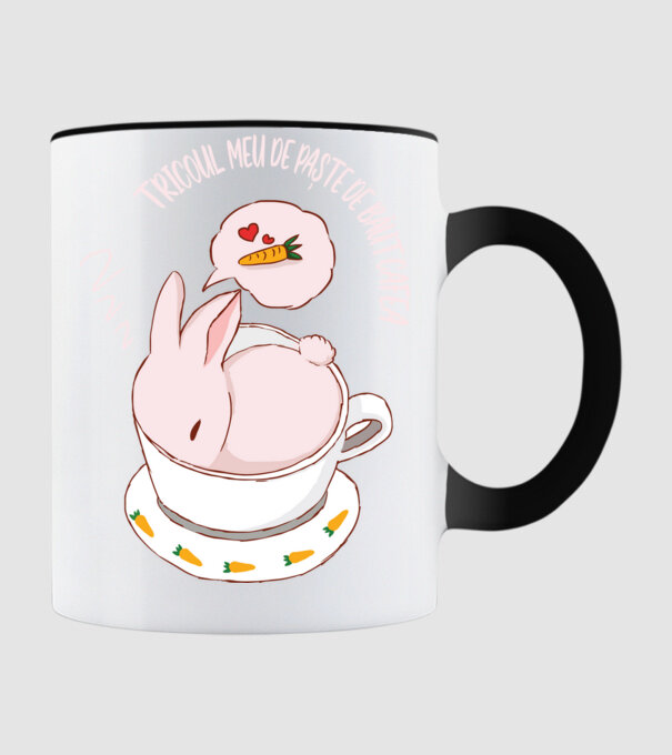 tricoul meu de Paște de băut cafea model negru pe tricou