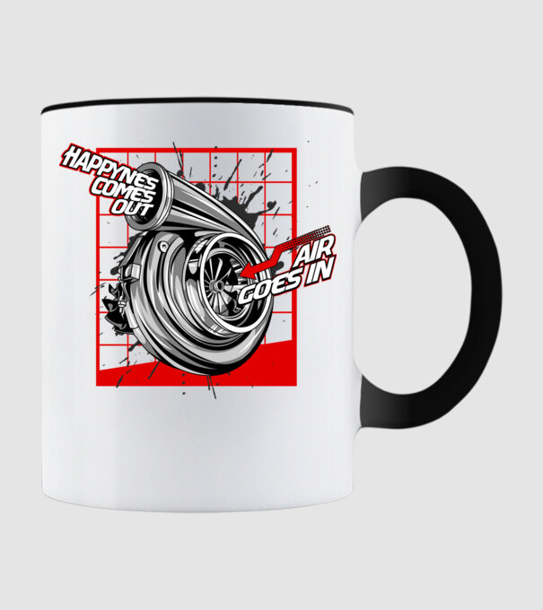 Turbo model negru pe tricou
