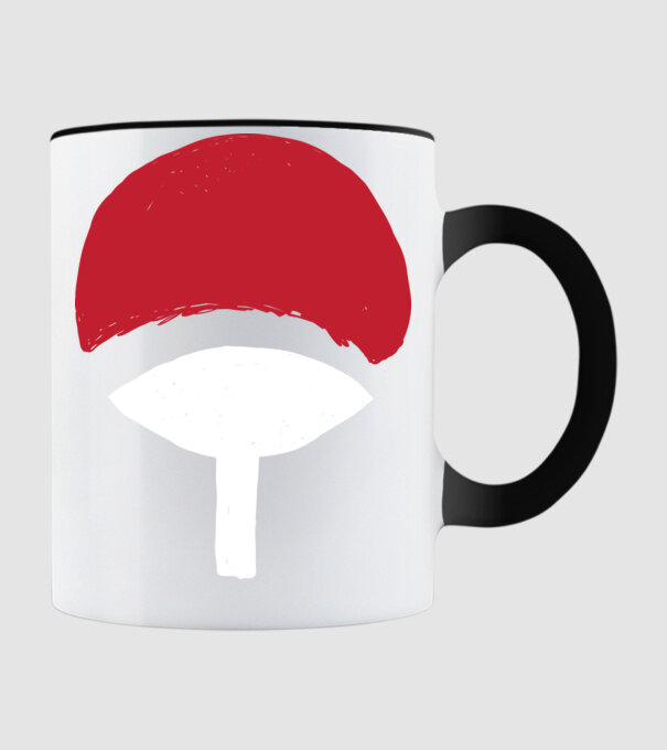 Uchiha logo model negru pe tricou