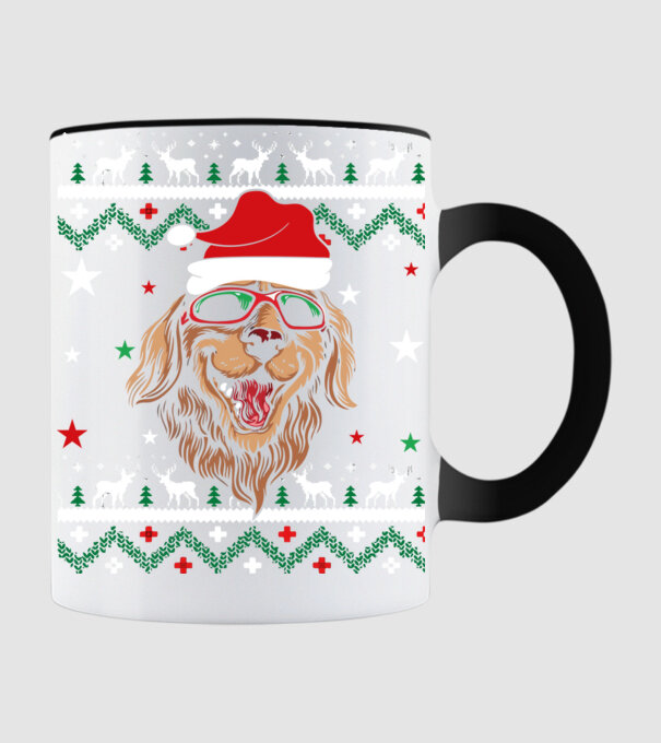 Ugly sweater dog model negru pe tricou