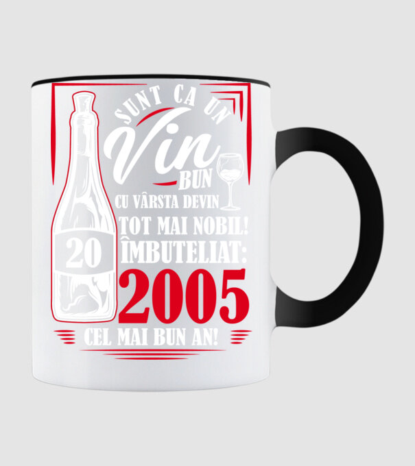 Un Vin Bun 2005 - Negru model negru pe tricou