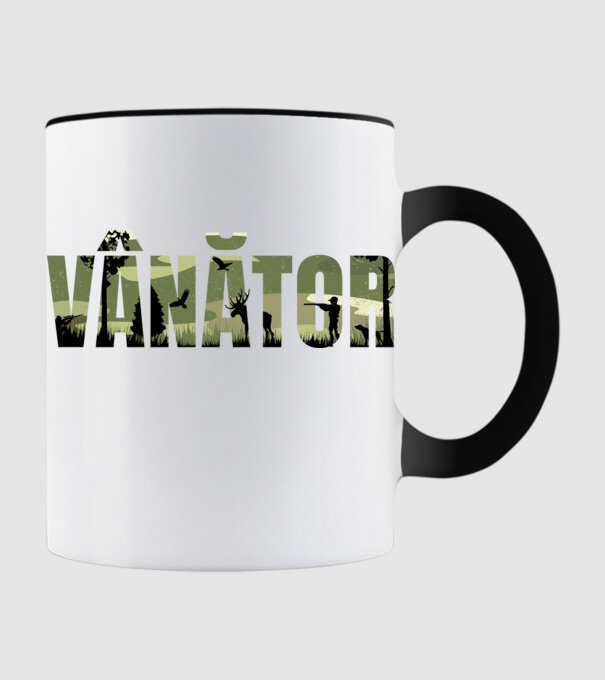 VÂNĂTOR model negru pe tricou