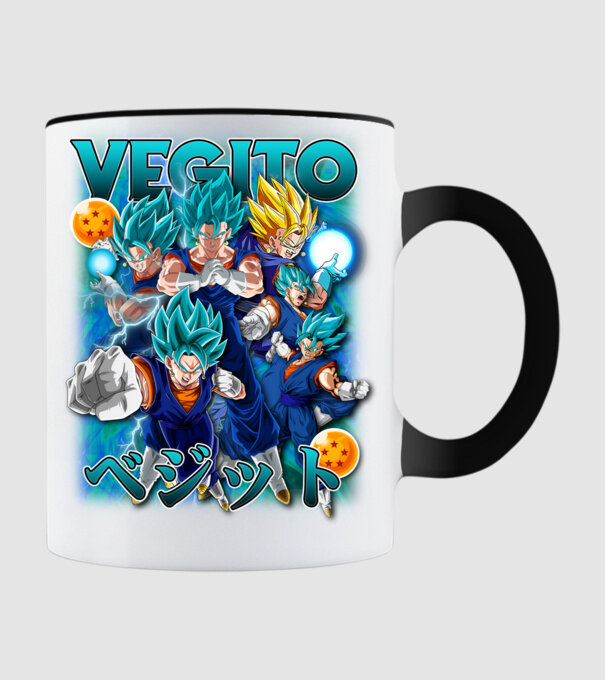 vegito dragonball model negru pe tricou