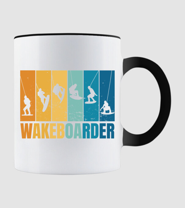 Wakeboard model negru pe tricou