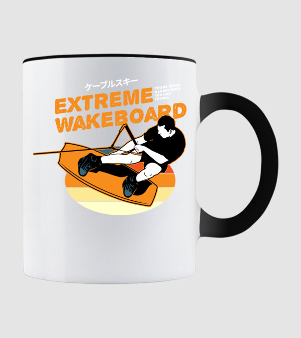 Wakeboard model negru pe tricou