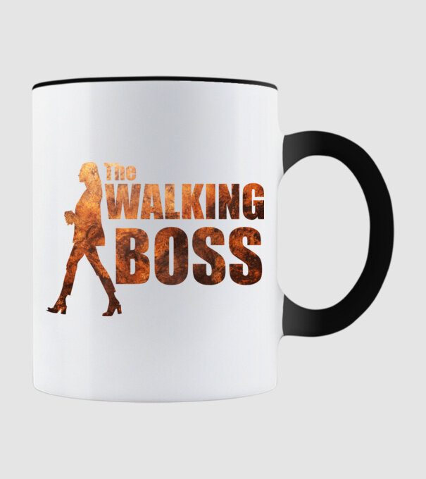 Walking bos model negru pe tricou