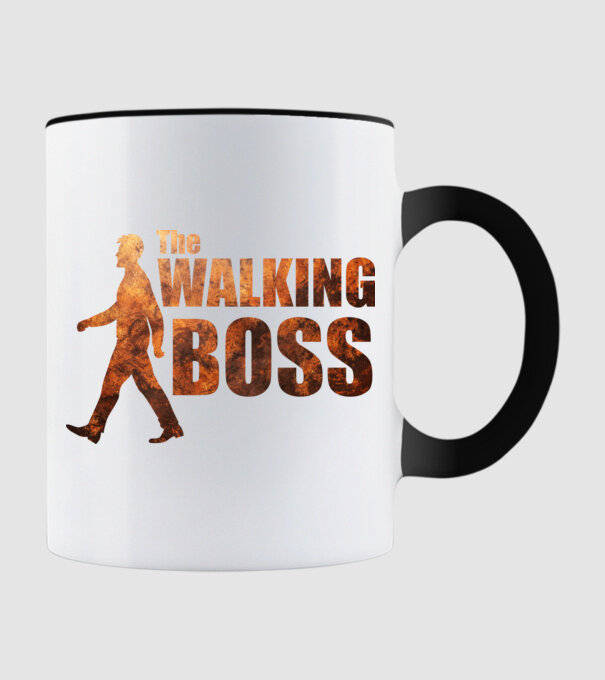 Walking boss model negru pe tricou