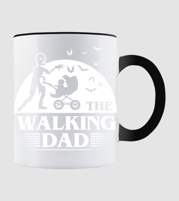 Walking dad model negru pe tricou