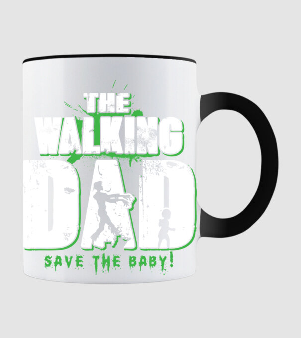 Walking dad green model negru pe tricou