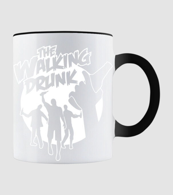 Walking Drunk model negru pe tricou