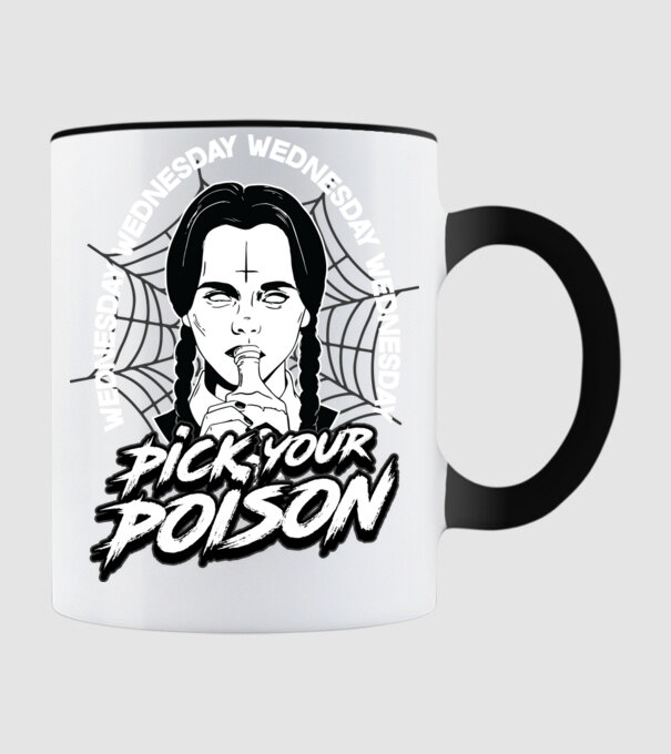 WEDNESDAY Pick your poison model negru pe tricou
