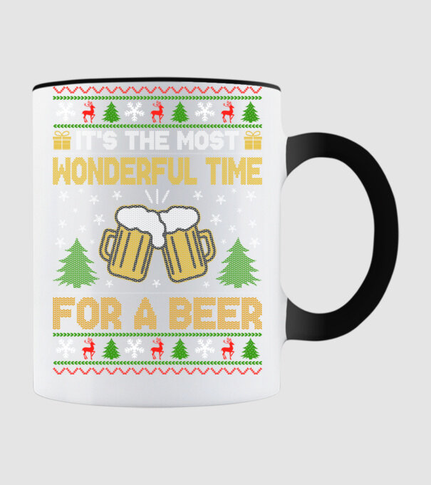 Wonderful time for a beer model negru pe tricou
