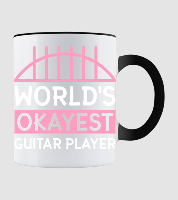 World's okayest guitar player model negru pe tricou
