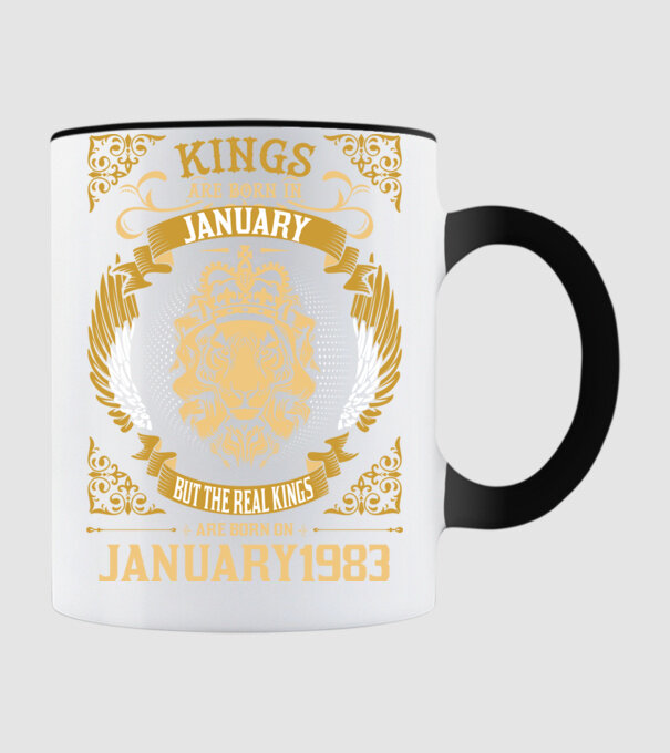 Ziua de naștere a Leului 1983 january model negru pe tricou