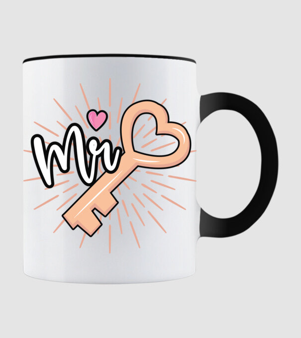 Mr key to the heart model negru pe tricou