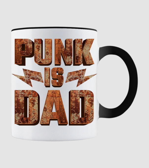 PUNK IS DAD model negru pe tricou