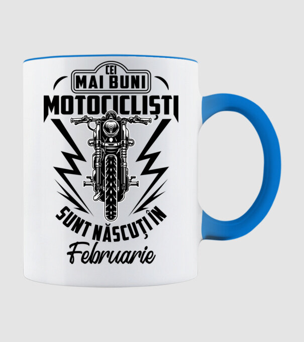 Cei mai buni motocicliști sunt născuți în Februarie model albastru deschis pe tricou