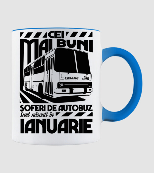 Cei mai buni șoferi de autobuz sunt născuți în Ianuarie model albastru deschis pe tricou