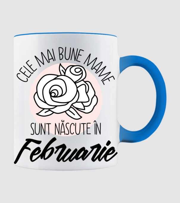 Cele mai bune mame sunt născute în Februarie model albastru deschis pe tricou