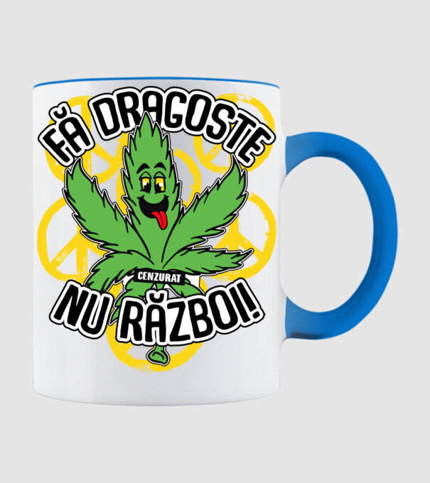 fă dragoste, nu război! (cenzurat) model albastru deschis pe tricou