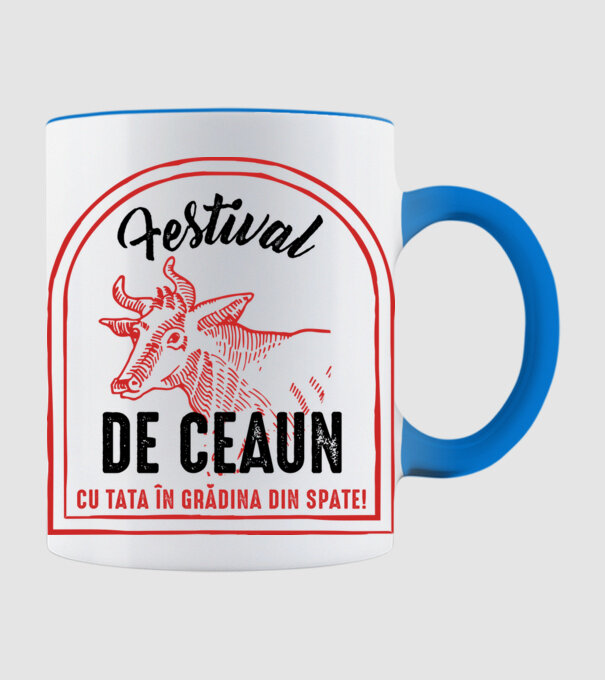 Festival de ceaun - cu tata în grădina din spate! model albastru deschis pe tricou