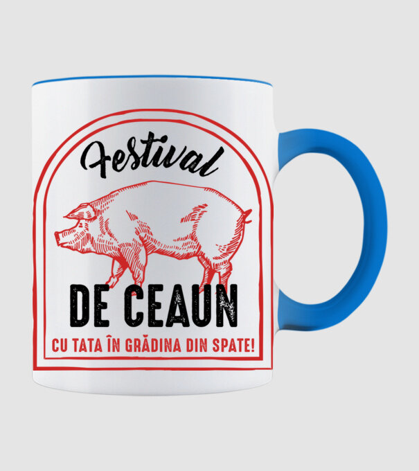 Festival de ceaun - cu tata în grădina din spate! model albastru deschis pe tricou