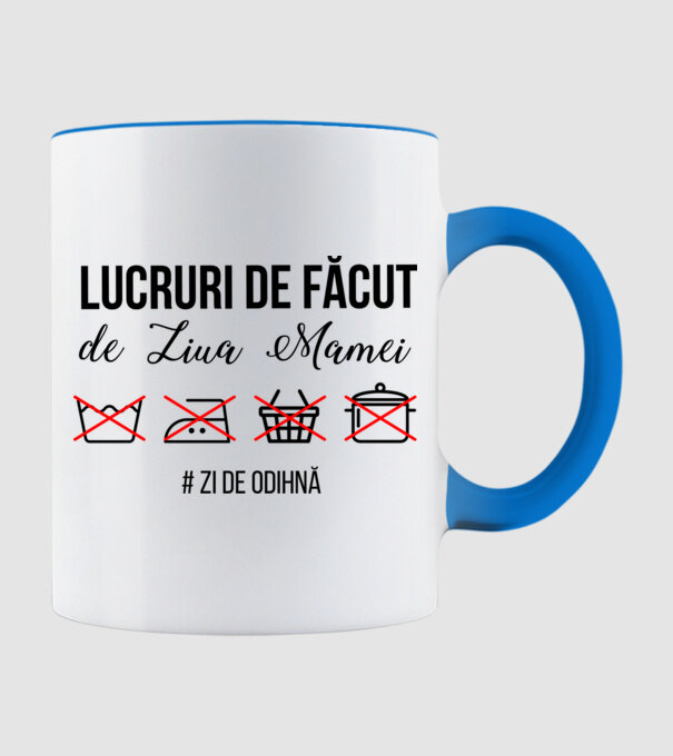 Lucruri de făcut de Ziua Mamei - # zi de odihnă model albastru deschis pe tricou