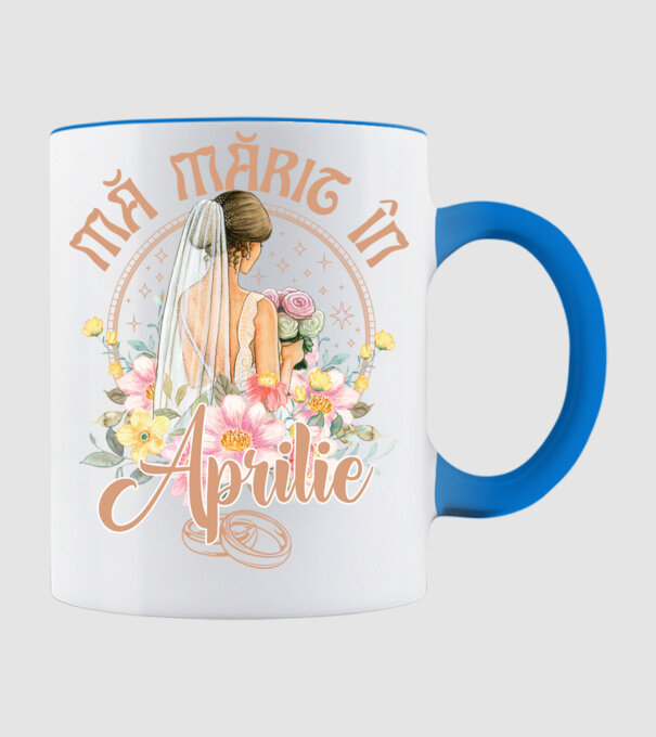 mă mărit - în aprilie model albastru deschis pe tricou