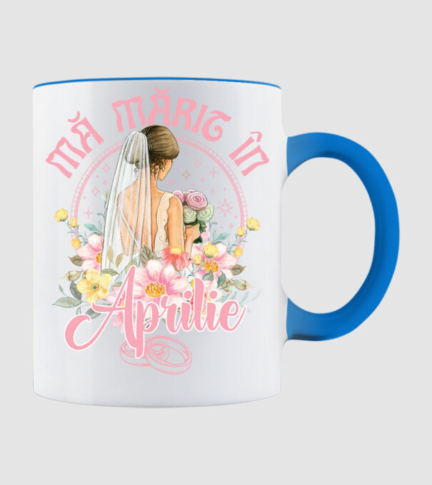 mă mărit - în aprilie model albastru deschis pe tricou