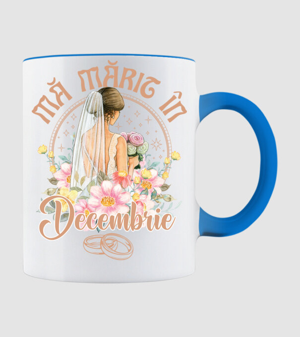 mă mărit - în decembrie model albastru deschis pe tricou
