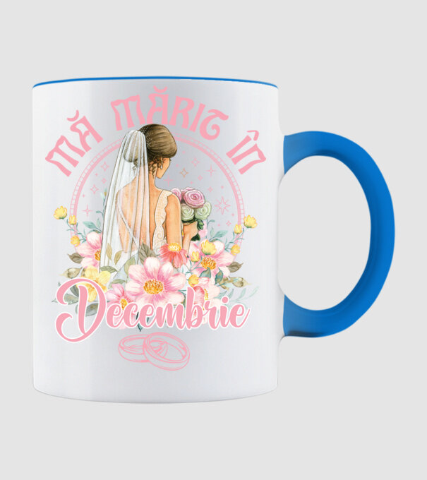 mă mărit - în decembrie model albastru deschis pe tricou