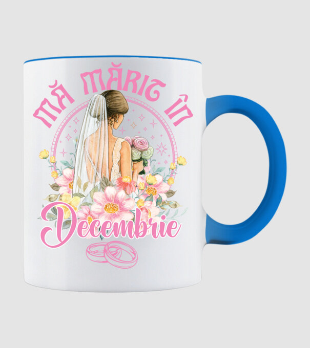 mă mărit - în decembrie model albastru deschis pe tricou
