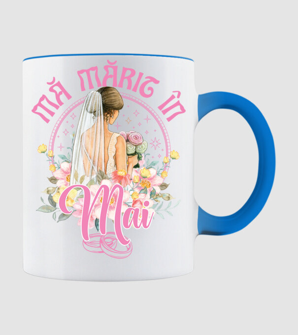 mă mărit - în mai model albastru deschis pe tricou