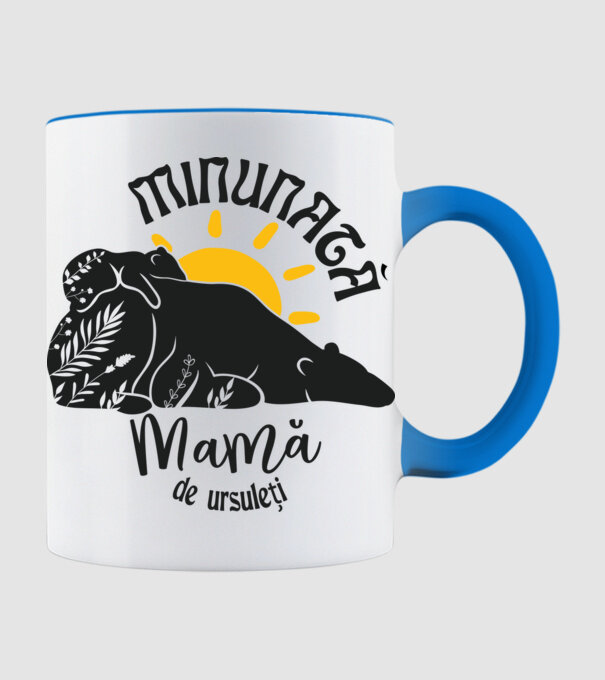Minunată mamă de ursuleți model albastru deschis pe tricou