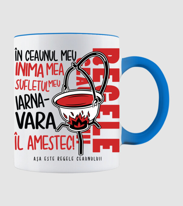 În ceaunul meu - Inima mea - Sufletul meu - Iarna - Vara - Îl amestec - Așa este regele ceaunului! model albastru deschis pe tricou