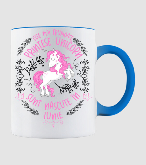 Cele mai frumoase prințese unicorn sunt născute în Iunie model albastru deschis pe tricou