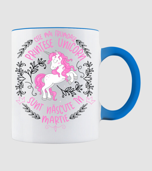 Cele mai frumoase prințese unicorn sunt născute în Martie model albastru deschis pe tricou