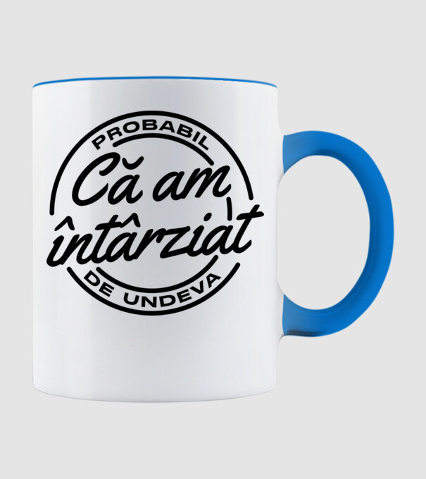 Probabil că am întârziat de undeva model albastru deschis pe tricou