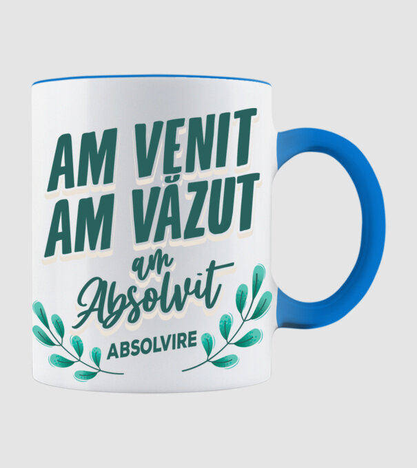 Absolvire model albastru deschis pe tricou