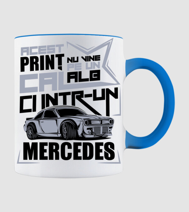 Acest prinț nu vine pe un cal alb, ci într-un Mercedes model albastru deschis pe tricou