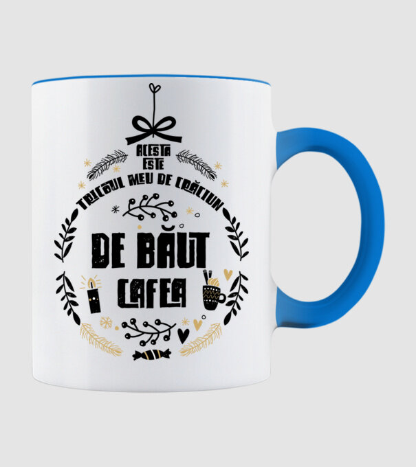 acesta este tricoul meu de Crăciun_de băut cafea model albastru deschis pe tricou