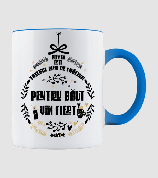 acesta este tricoul meu de Crăciun_pentru băut vin fiert model albastru deschis pe tricou