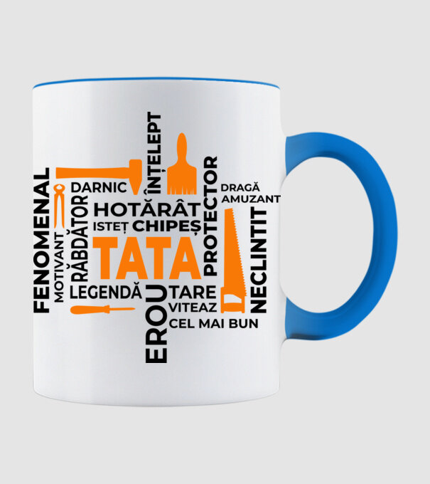 Acronimele tatălui model albastru deschis pe tricou