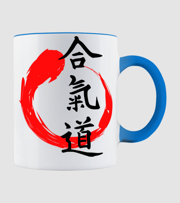 Aikido model albastru deschis pe tricou