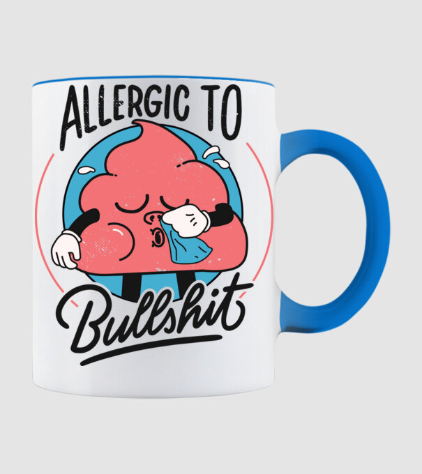 Allergic to bullshit antisocial model albastru deschis pe tricou