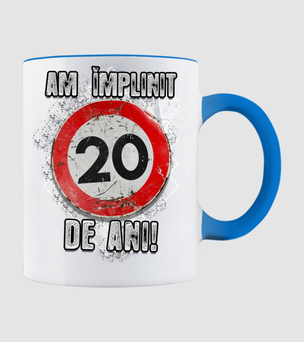 Am împlinit 20 de ani! model albastru deschis pe tricou