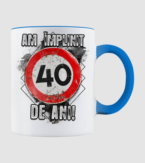 Am împlinit 40 de ani! model albastru deschis pe tricou