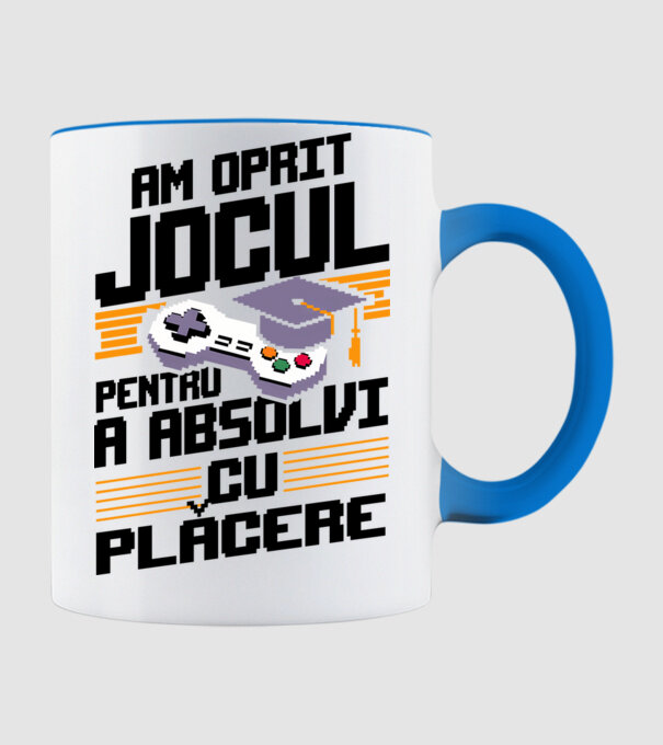 Am oprit jocul absolvent alb model albastru deschis pe tricou
