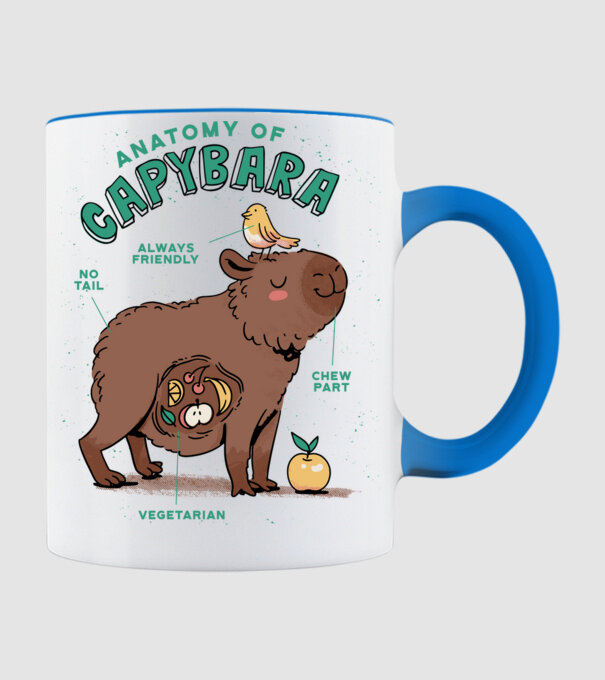 Anatomy of Capybara model albastru deschis pe tricou
